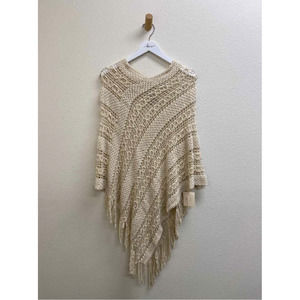 Ria Fashion Poncho Ivory One Size NWT